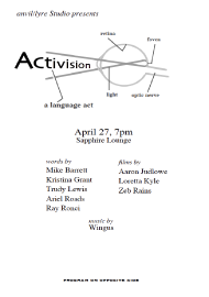 Front of Program for Activision, a language act